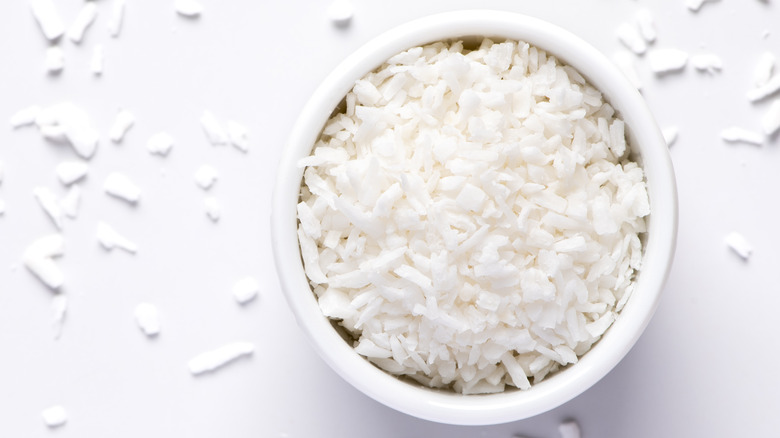 Bowl of coconut flakes