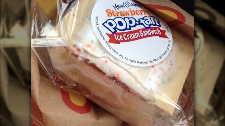 Carl's Jr. Pop-Tart Ice Cream Sandwich in wrapper