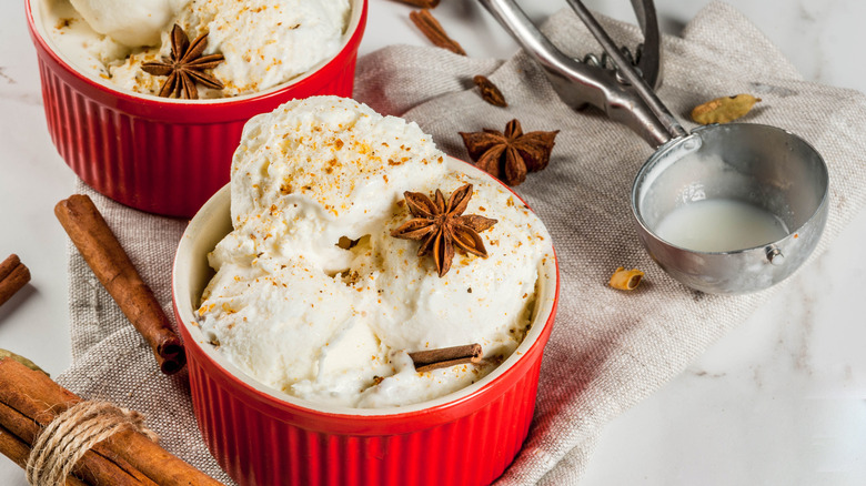 homemade eggnog ice cream