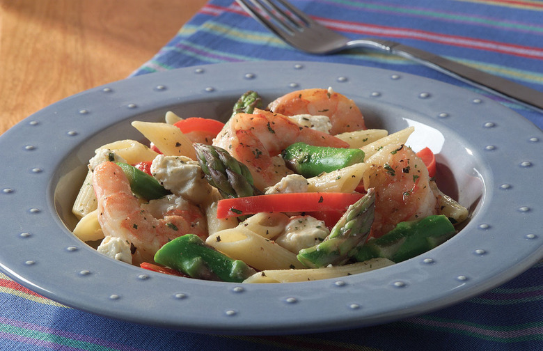 Asparagus and Shrimp with Penne Pasta