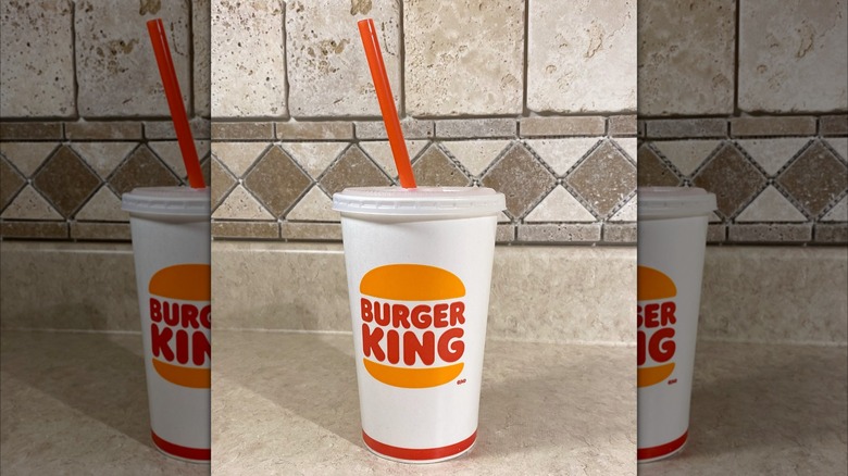 Burger King cup with straw