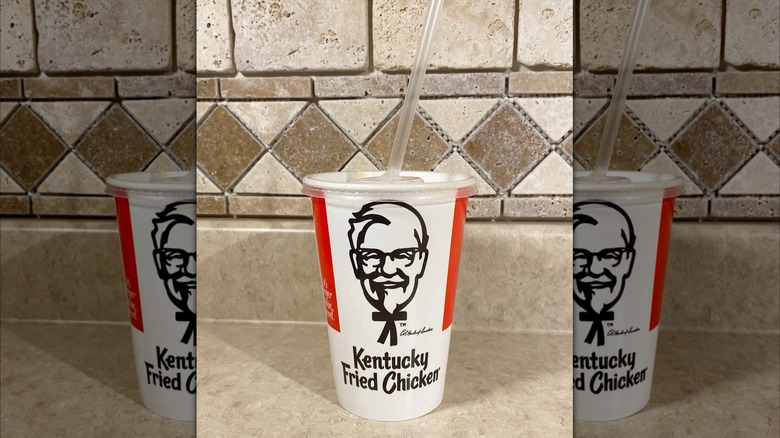 KFC to-go cup with straw