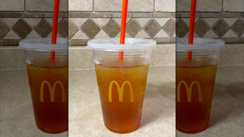 McDonald's to-go cup with tea