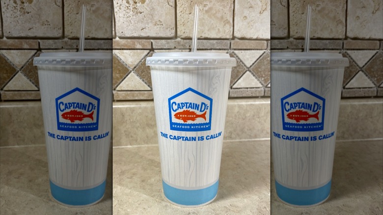 Captain D's cup with straw