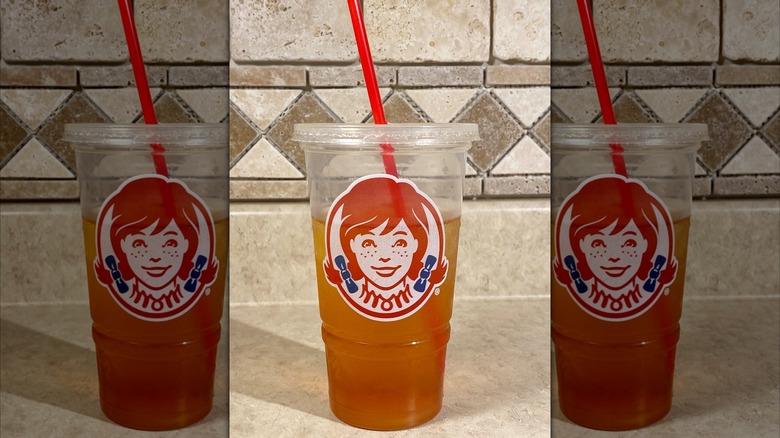 Wendy's to-go cup with tea