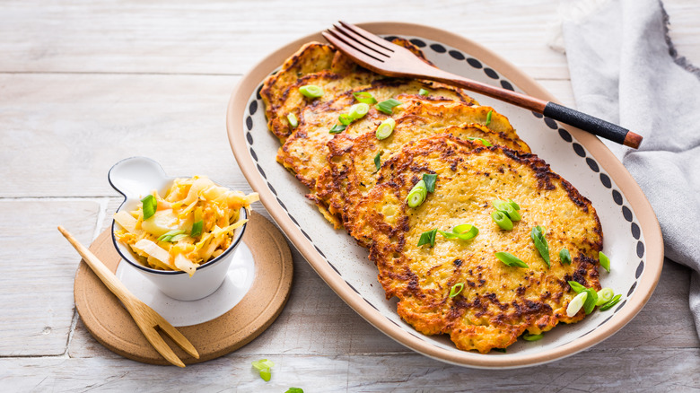 plate of german potato pancakes