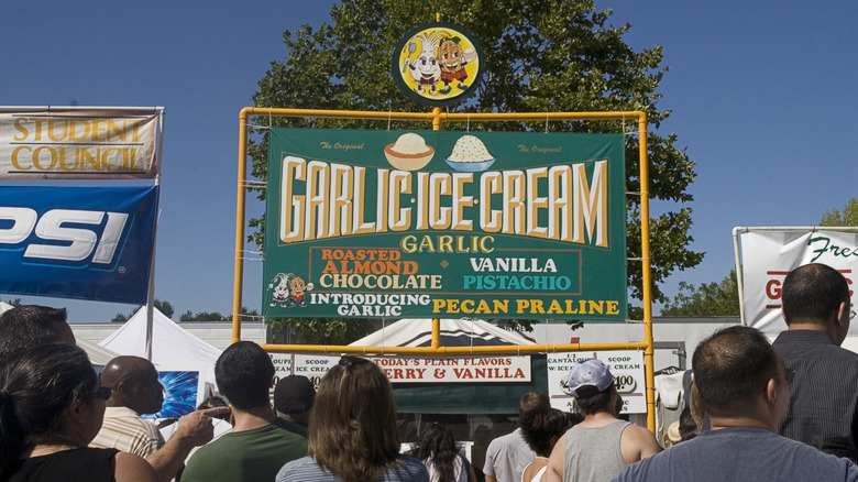 Garlic ice cream festival booth