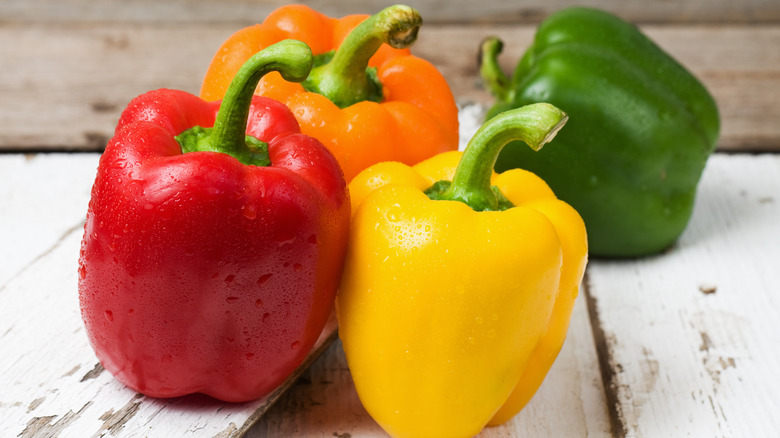 Bell peppers in different colors