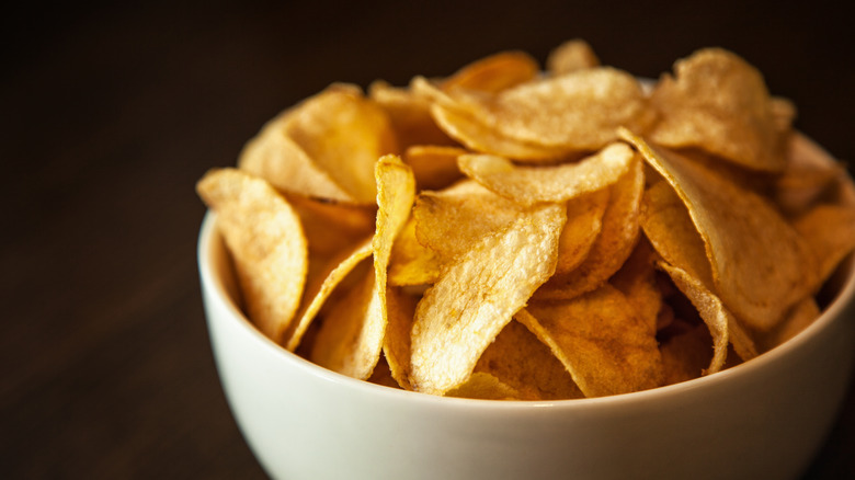 Bowl of potato chips