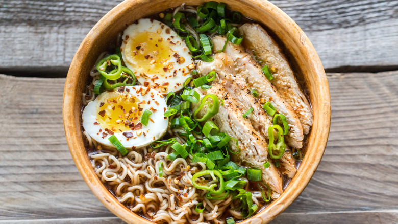 bowl of ramen with scallions