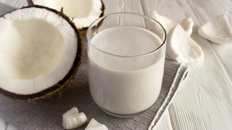 coconut and coconut milk glass