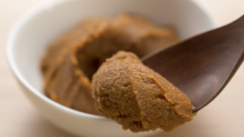 bowl of miso paste