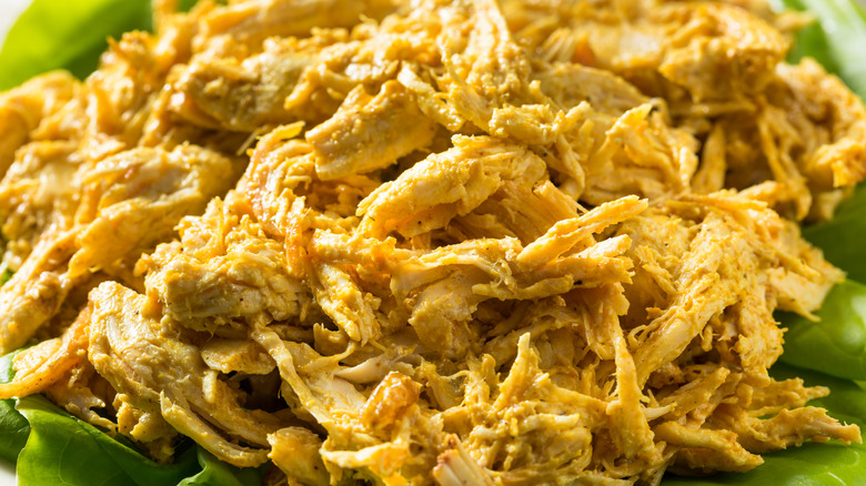 Close up of curried chicken salad