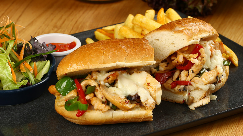 chicken and peppers sandwich