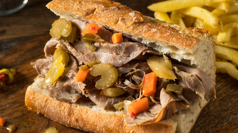 Italian beef sandwich