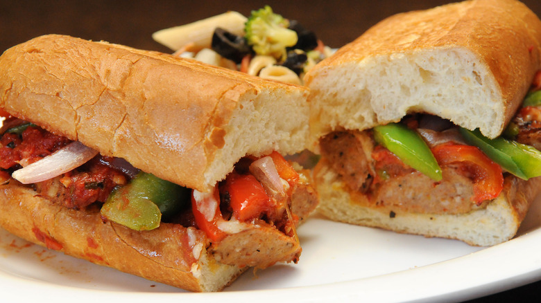 sausage and peppers sub