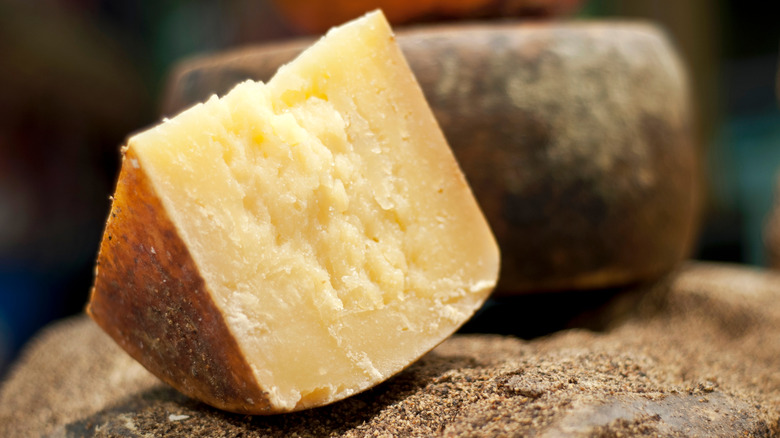 Close up of pecorino cheese