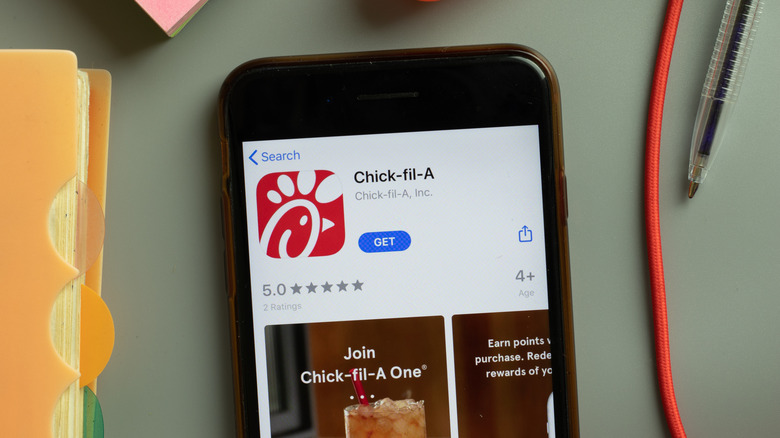 Chick-fil-A app on phone