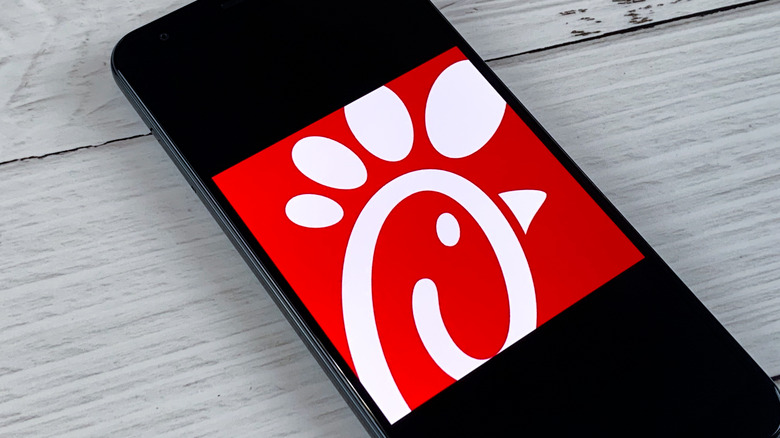 Chick-fil-A logo on phone