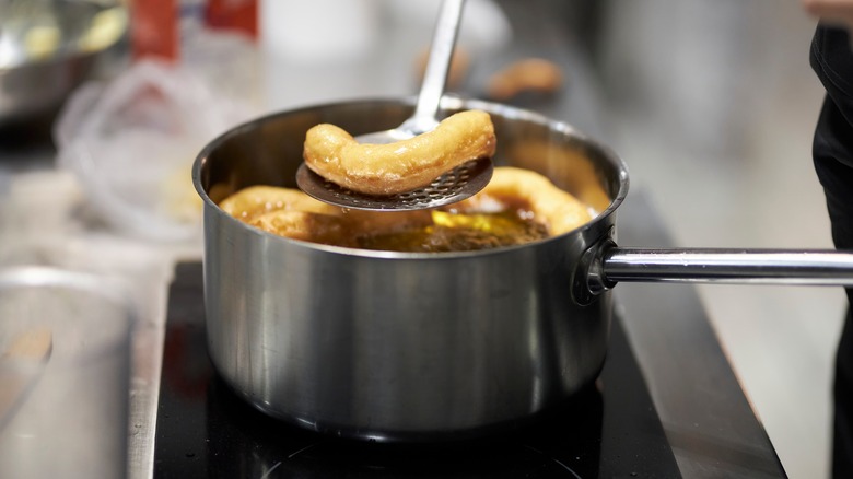 churros being cooked