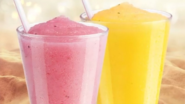 Two fruit smoothies