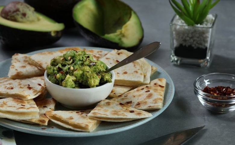 Jack and Avocado Quesadilla Triangles