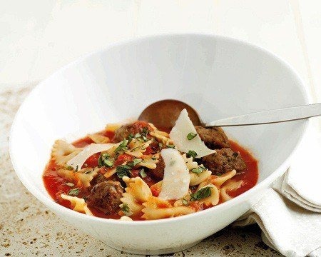 Pasta and Meatballs Soup