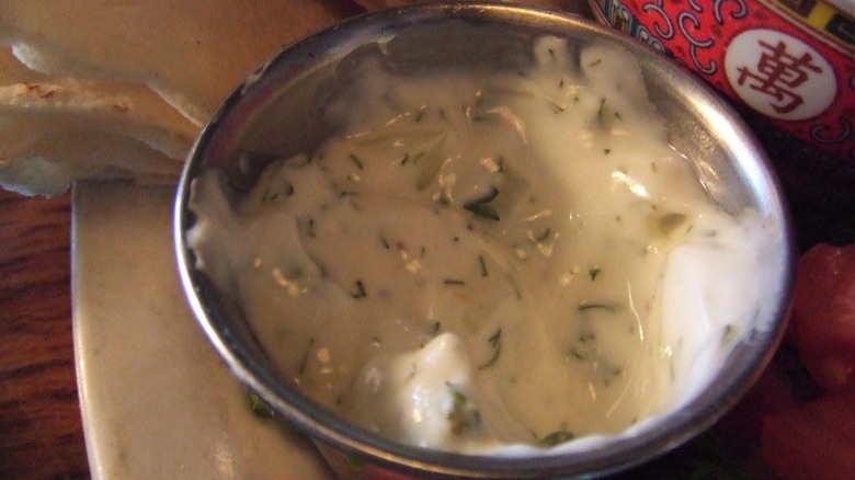 Bowl of tzatziki sauce