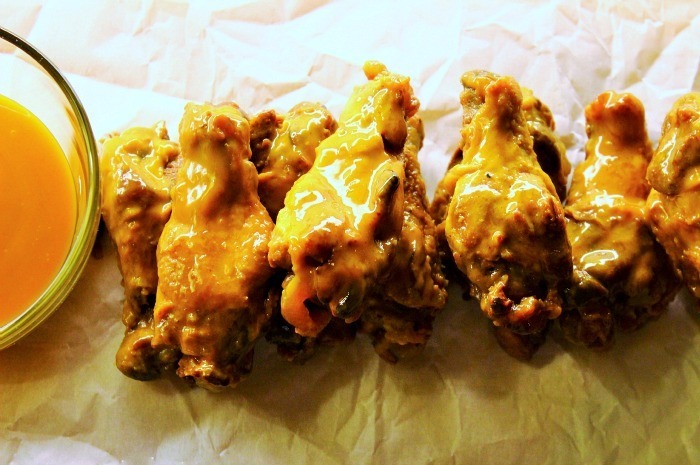 Tangy Peach Mustard Wings