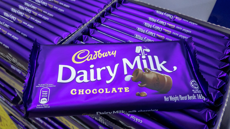 Cadbury chocolate bars in box