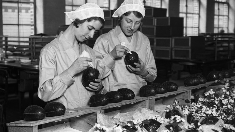 two female Cadbury factory workers