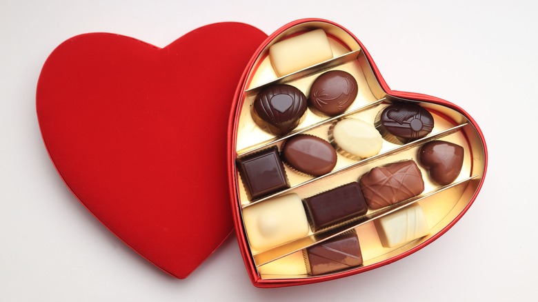 heart-shaped box of chocolates