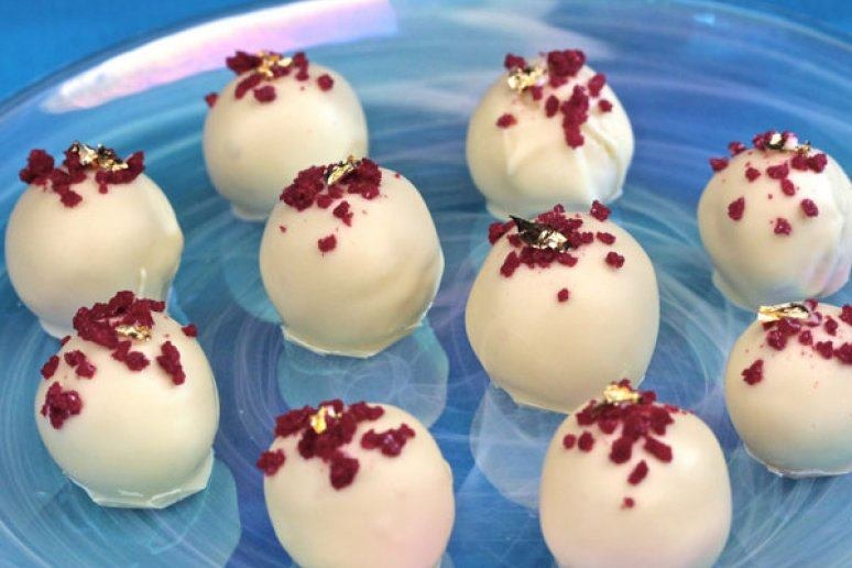 White Chocolate Hibiscus Truffles