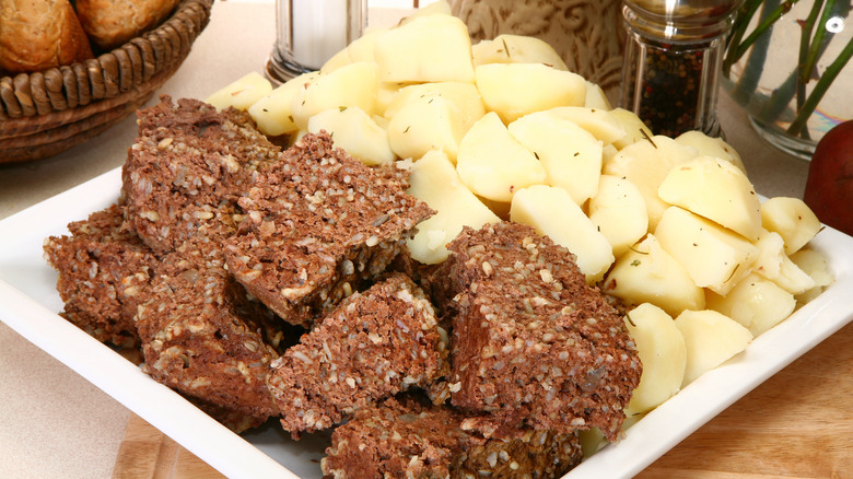 Bison meatloaf with potatoes