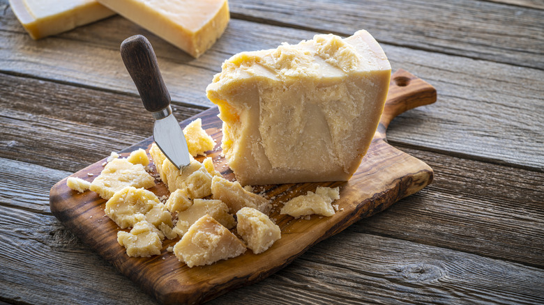 parmesan on cutting board