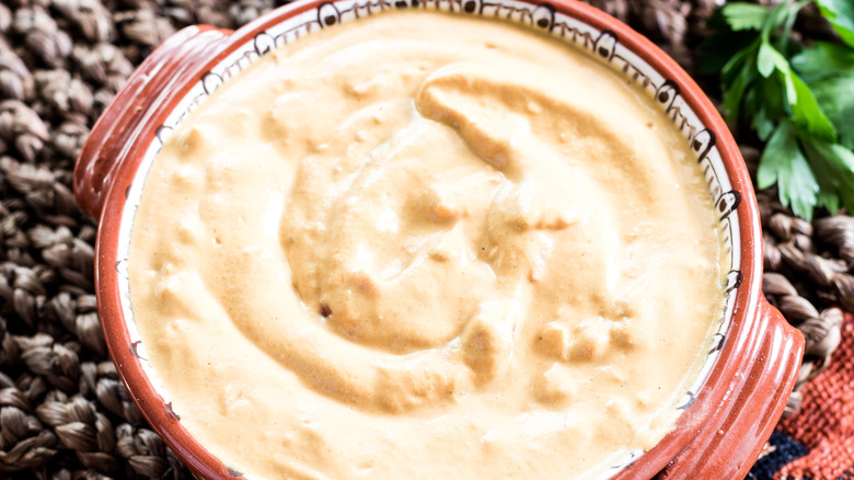 vegan queso in a bowl