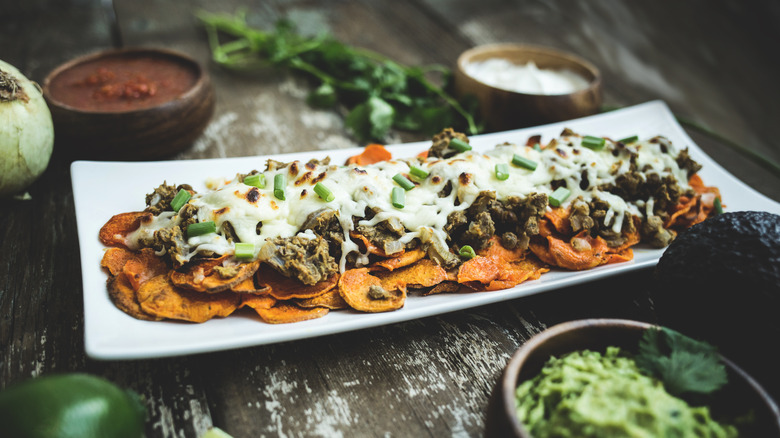 sweet potato nachos with guacamole