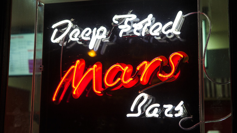 deep fried Mars bar sign