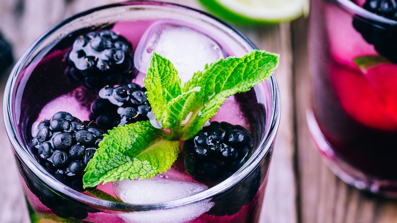 Blackberry cocktail with mint