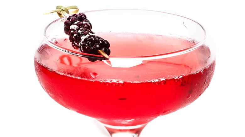 Blackberry Champagne cocktail