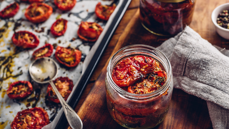 sun-dried tomatoes in jar