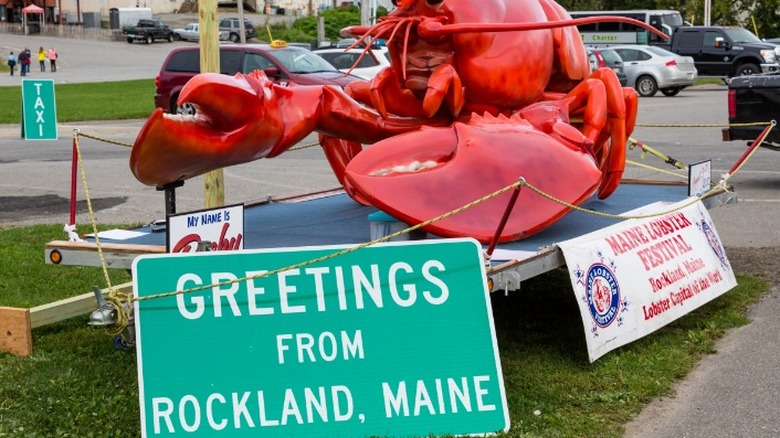 lobster sculpture in Rockland, Maine