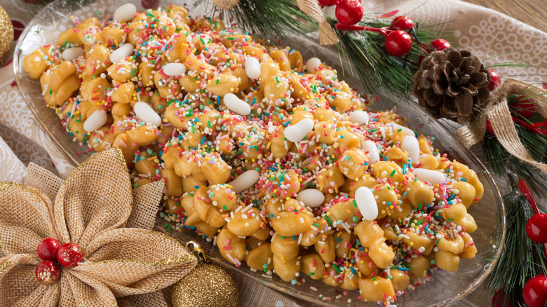 Italian struffoli holiday dessert