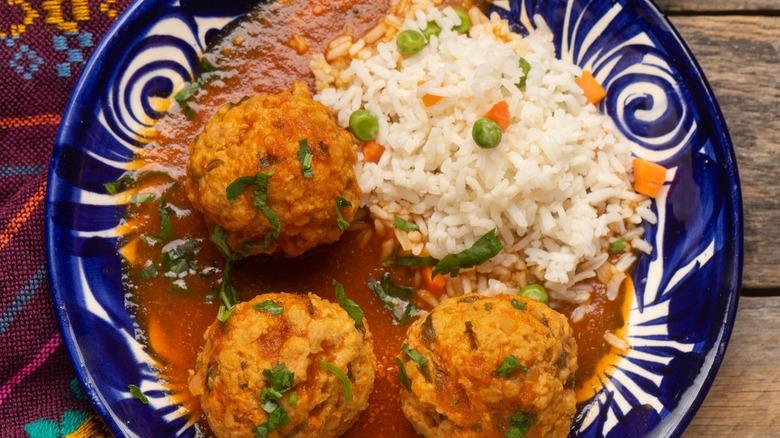 banana pepper meatballs with rice