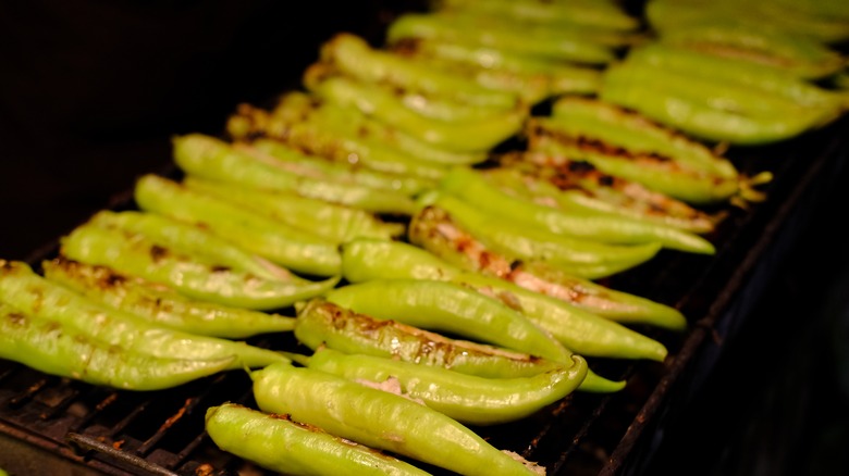 stuffed banana peppers on grill