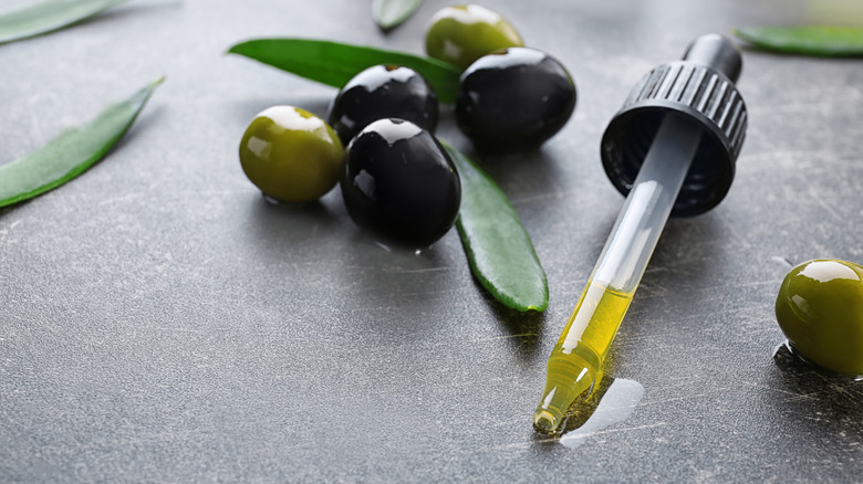 olive oil in dropper