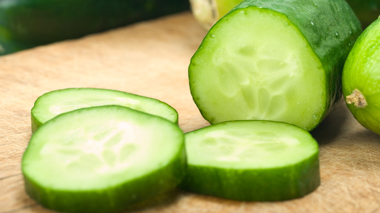 Sliced cucumbers