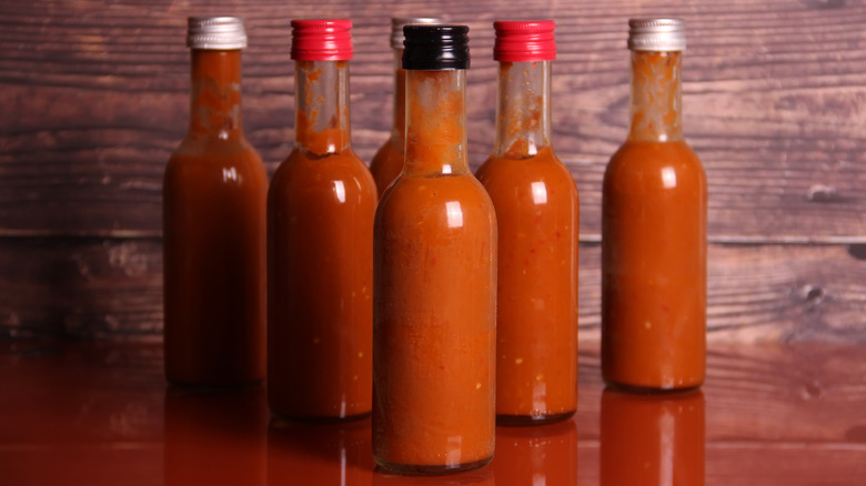 bottles of hot sauce