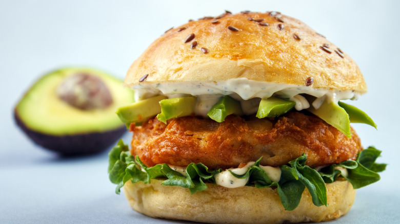 fish sandwich with avocado