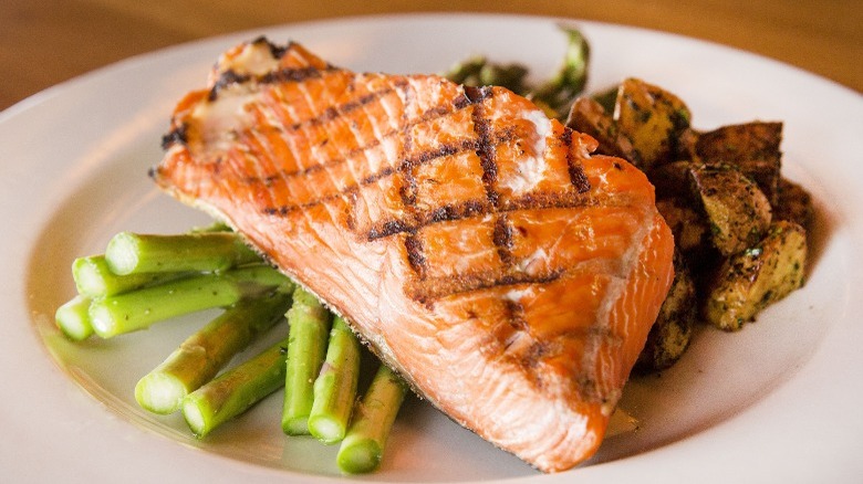 salmon with grill marks